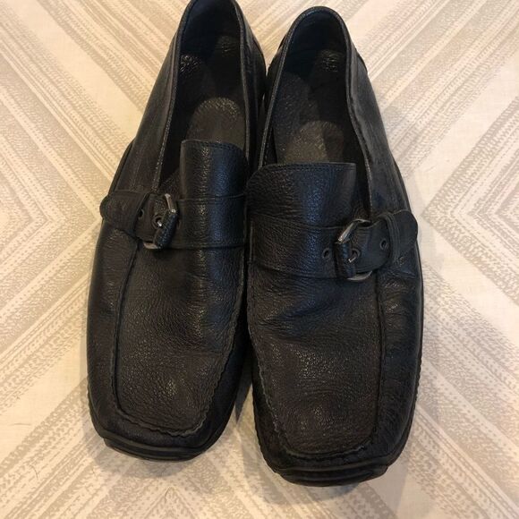 Donald J Pliner Men’s Black Leather Buckle Loafers main image 7